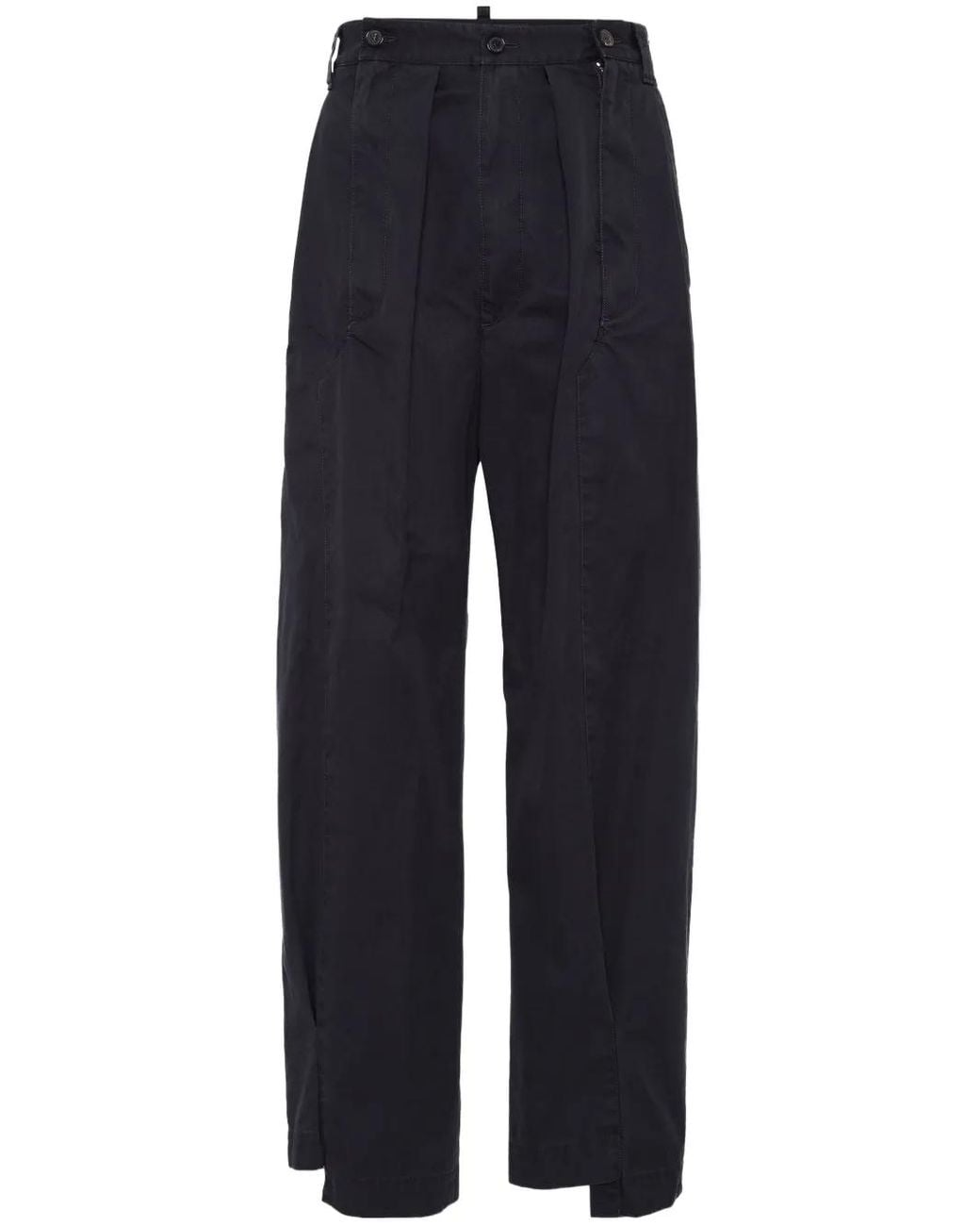 DSquared² Blue Cotton Straight-Leg Trousers for men