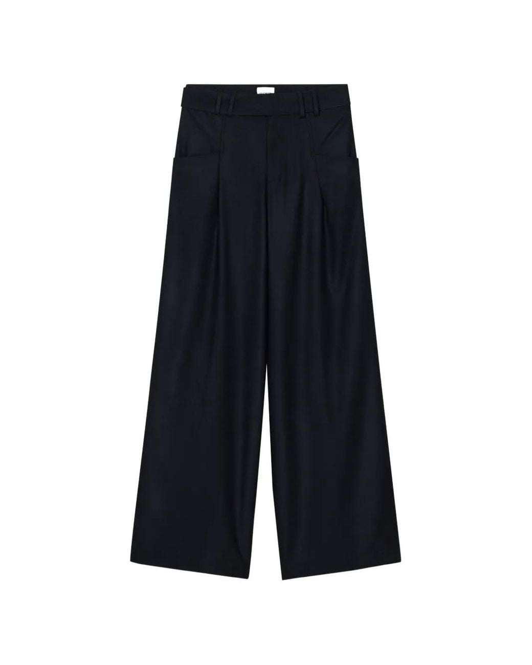Closed Blue Wes Belted Wide-Leg Trousers