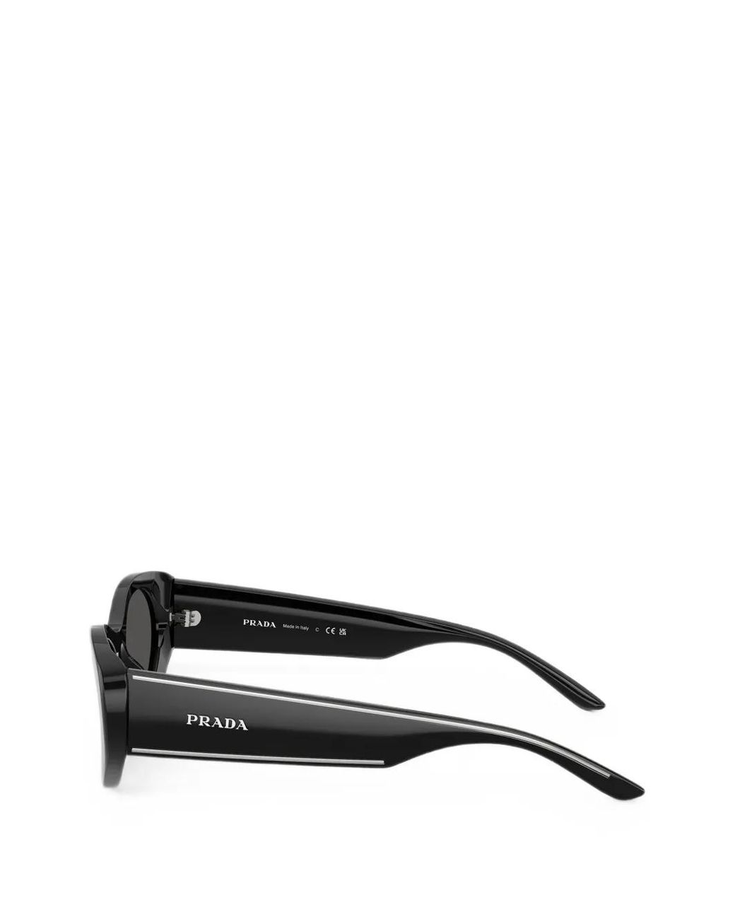 Prada Black Oval-Frame Sunglasses