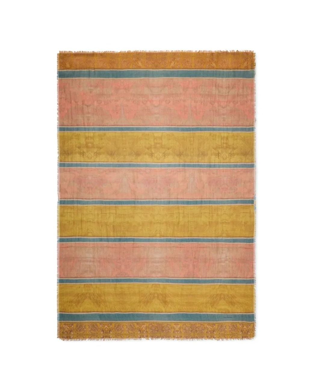 Pierre Louis Mascia Yellow Euclidex Striped Cashmere Scarf