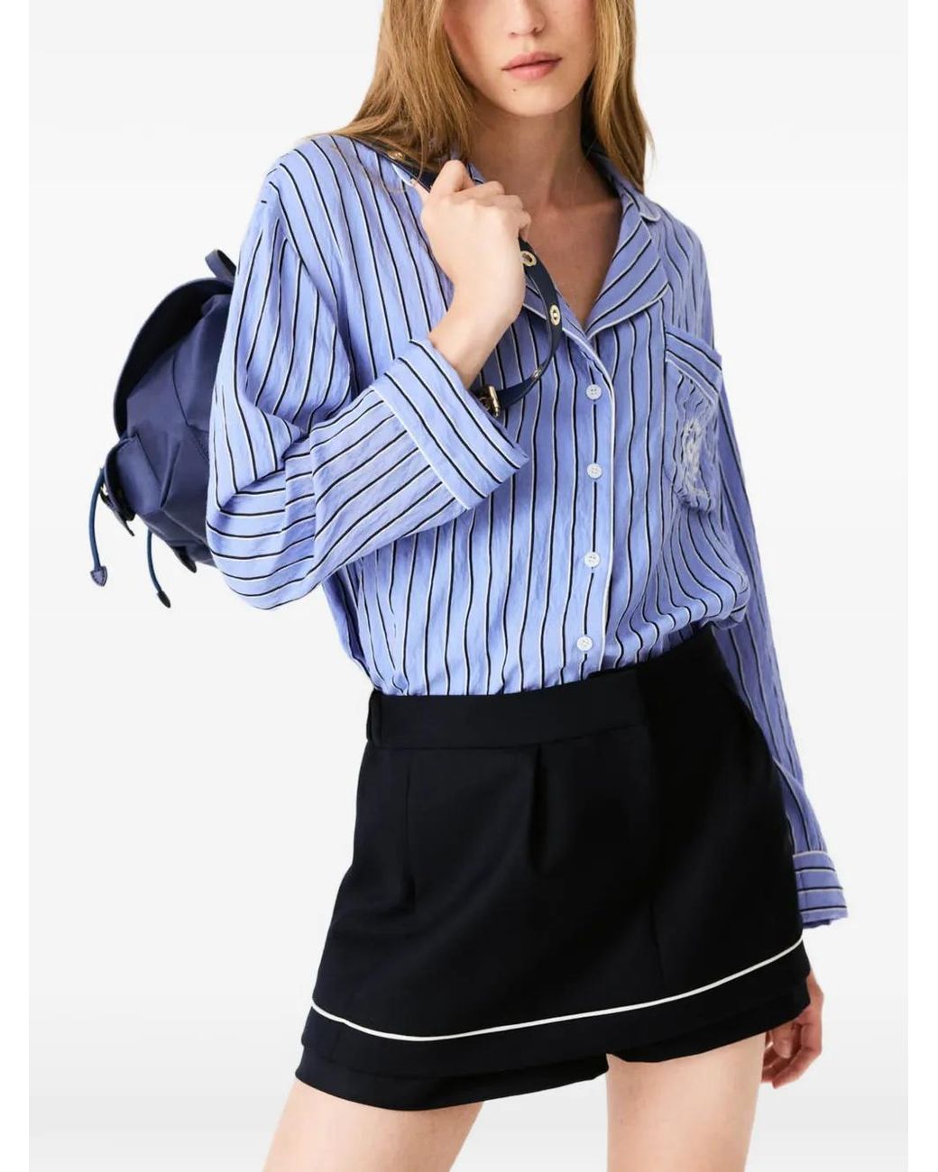 Maje Blue Striped Shirt