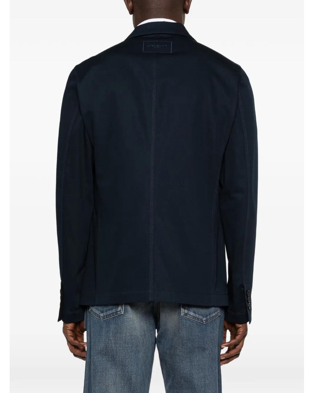Givenchy Blue Single-Breasted Deconstructed Jacket for men