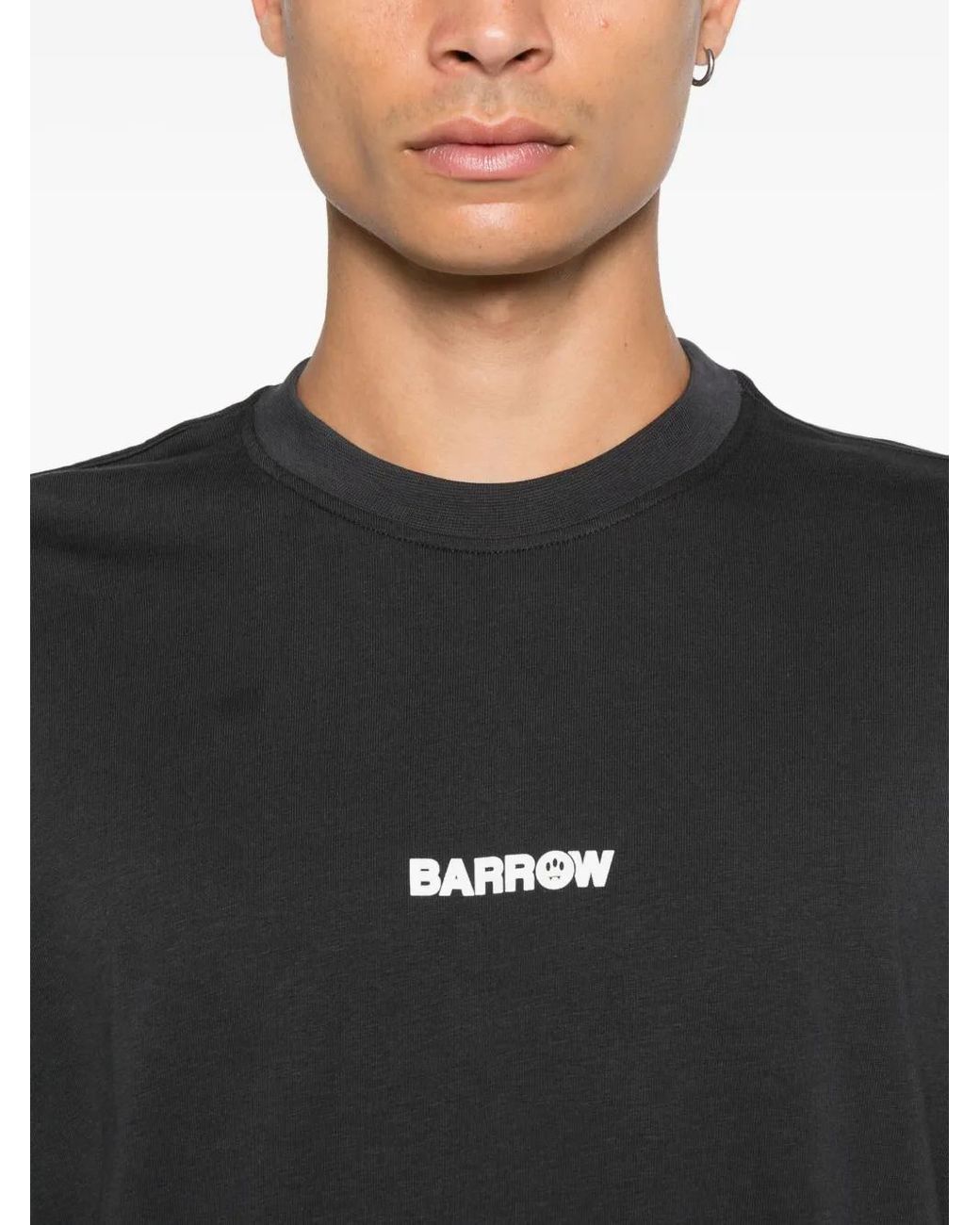 Barrow Black Logo-Print T-Shirt for men