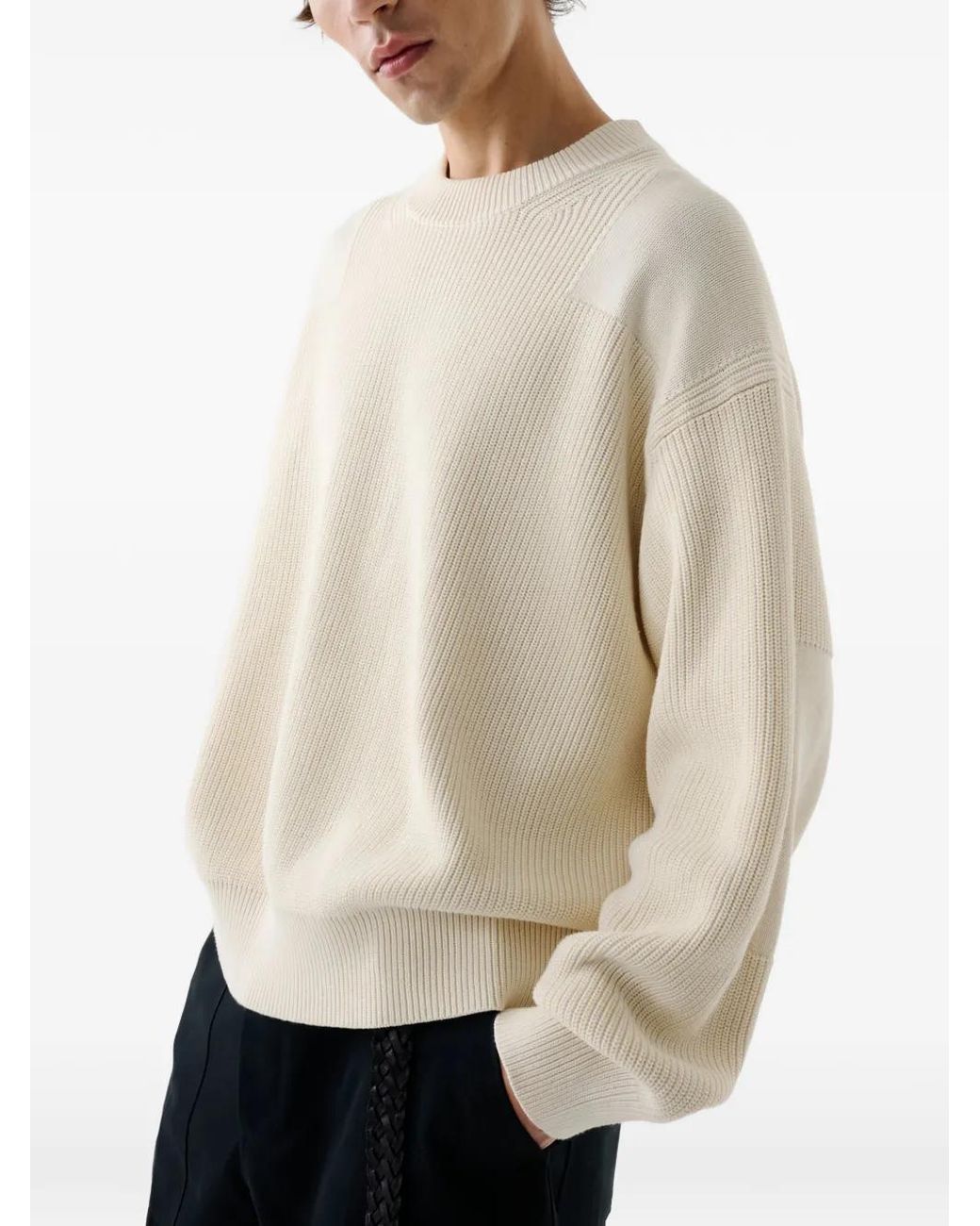 Studio Nicholson White Combo Knitted Sweater for men
