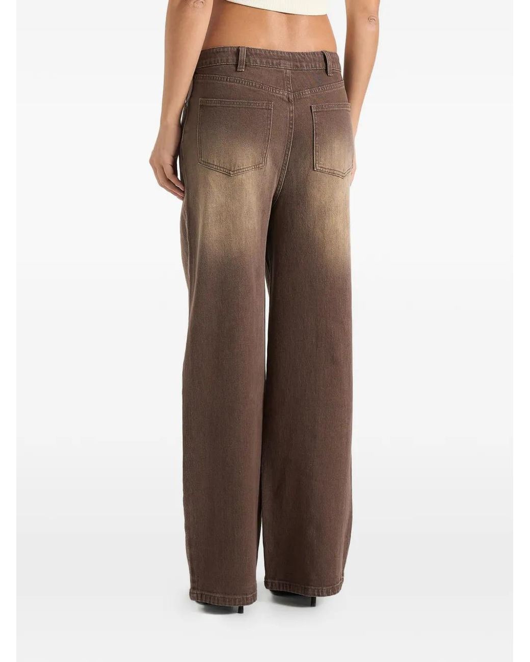 Manière De Voir Natural Faye Wide Mid Rise Jeans With Tie Waist