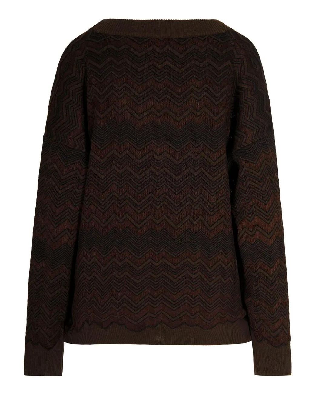 Missoni Black V-Neck Sweater With Chevron Pattern