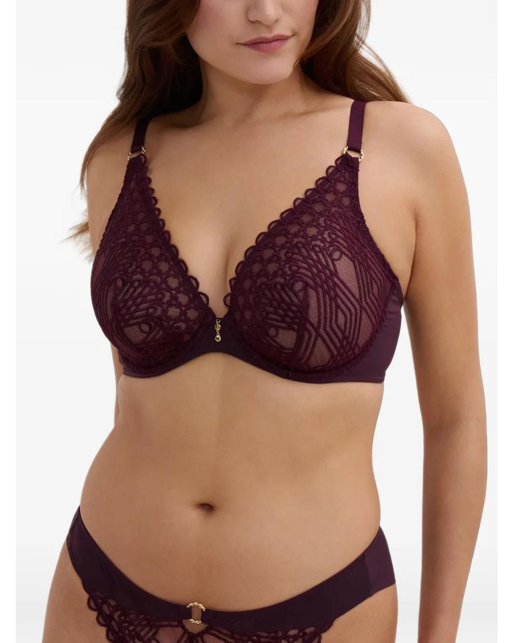 Aubade Purple Eloge Du Desir Embroidered Bra