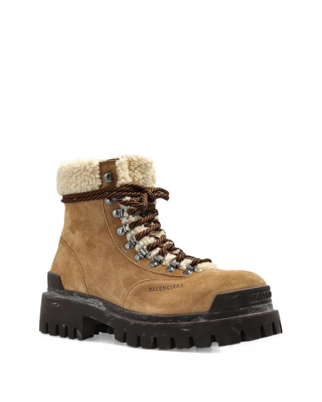 Balenciaga Brown Combat Strike Winter Boot
