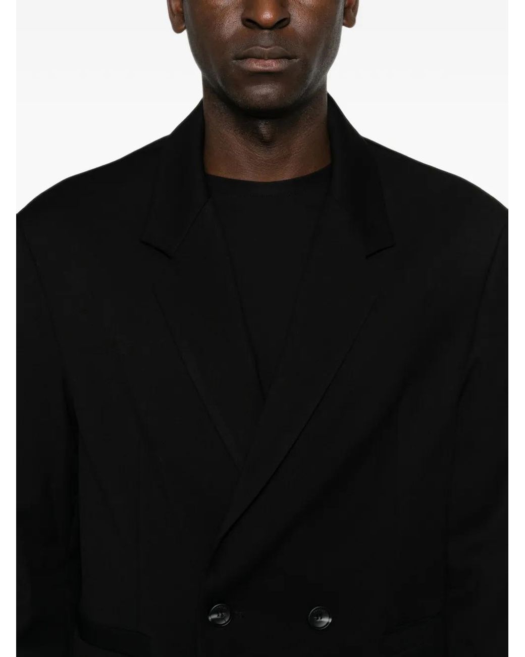 Imperial Black Double-Breasted Cotton Jacket for men