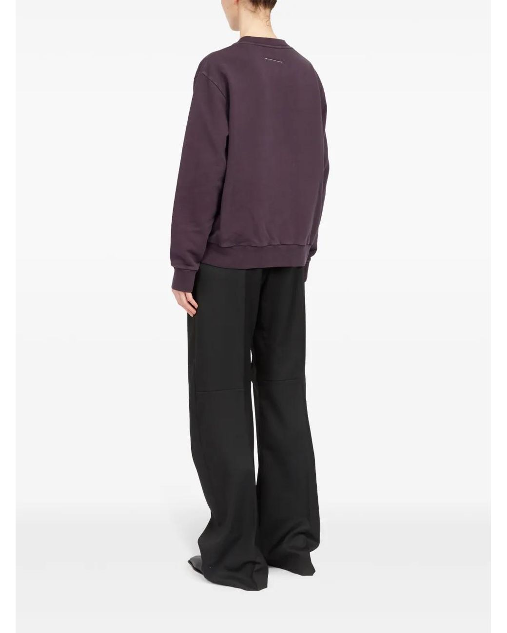 MM6 by Maison Margiela Purple Numbers-Print Cotton Sweatshirt