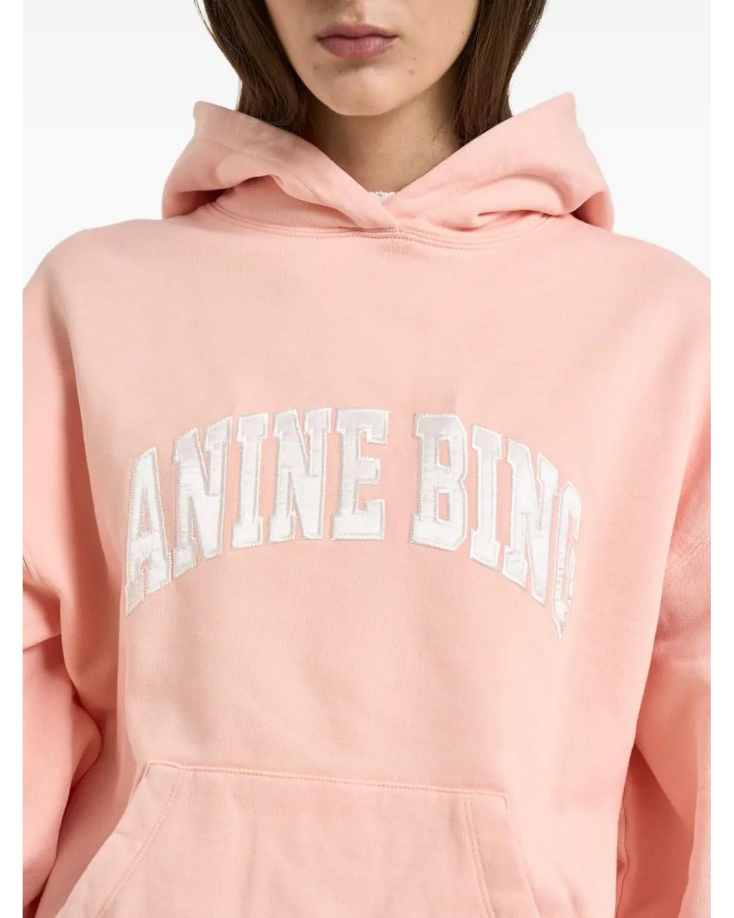 Anine Bing Red Hoodie Harvey À Logo Appliqué