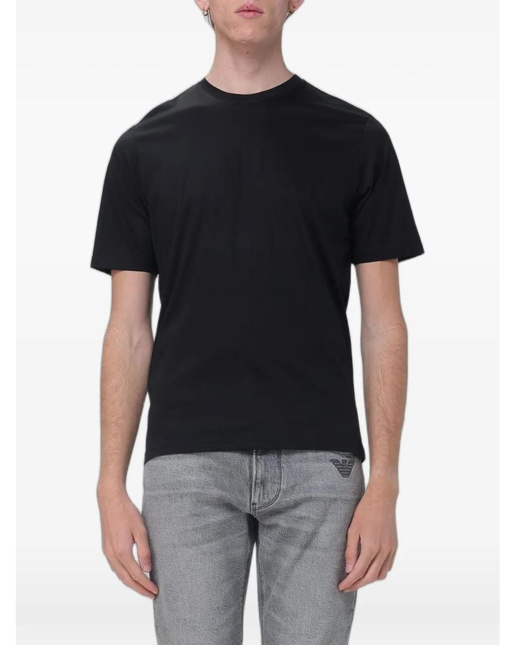XC Black Crew-Neck T-Shirt for men