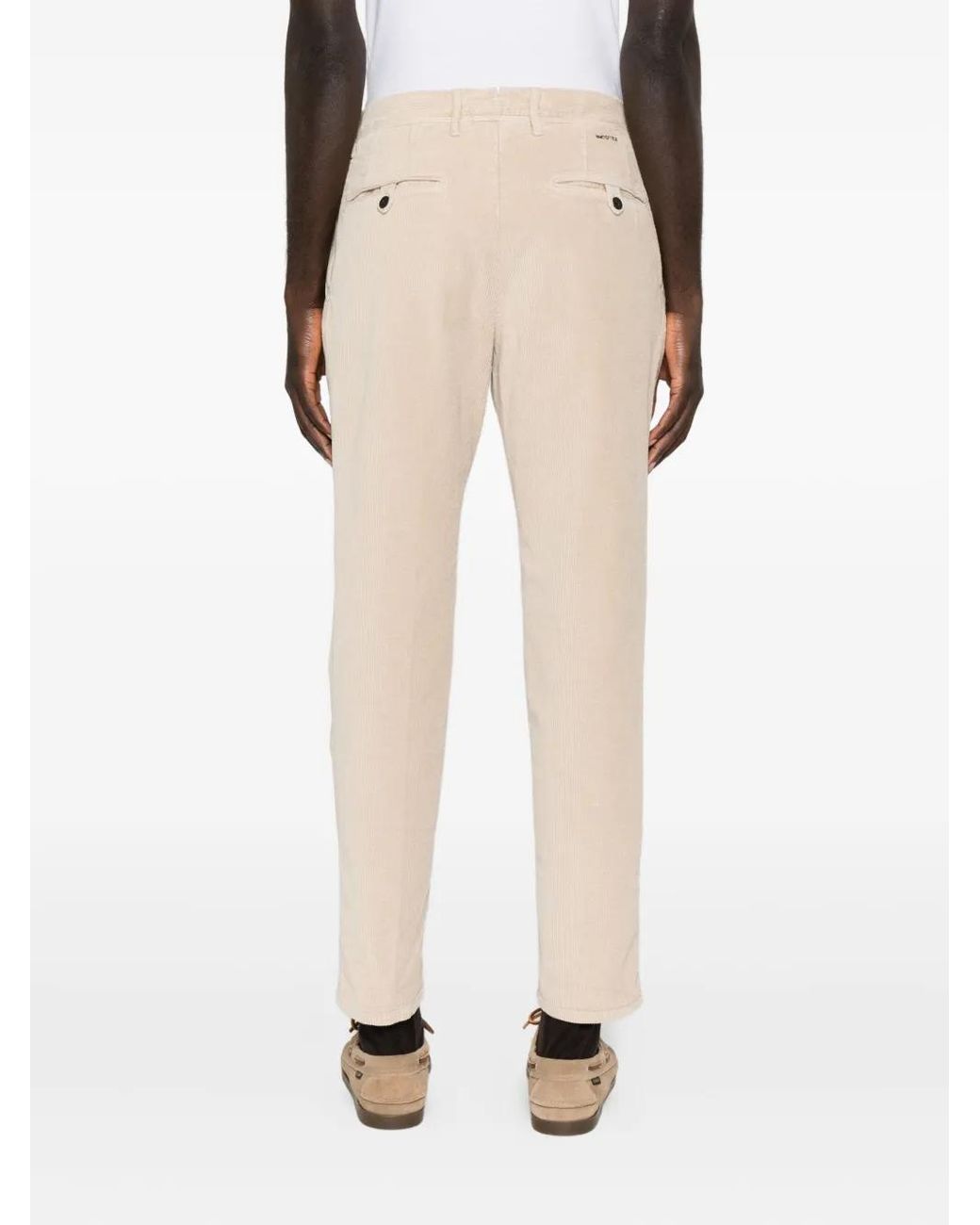 Incotex Natural Pleated Corduroy Trousers for men
