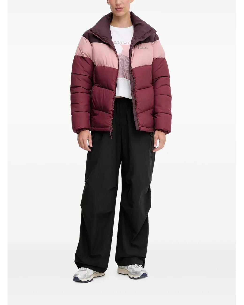 Columbia Red Puffect Ii Colorblock Padded Jacket