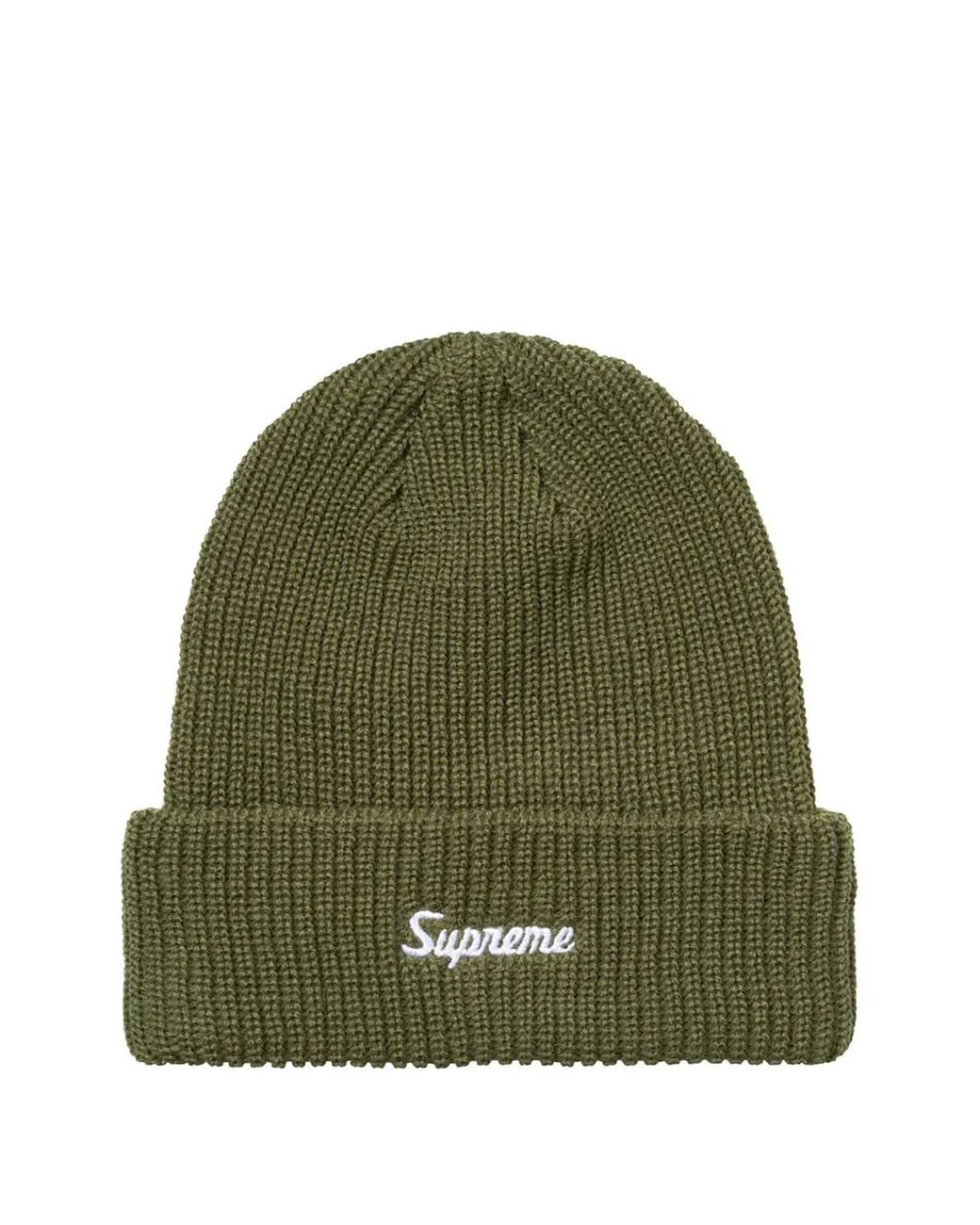 Supreme Green Logo-Embroidered Beanie Hat for men