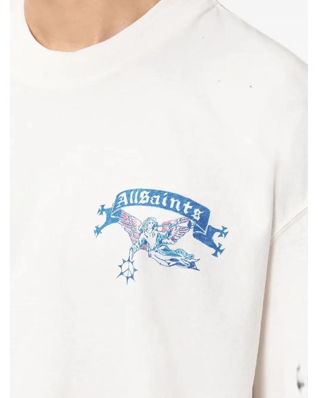 AllSaints White Cray Graphic-Print T-Shirt for men