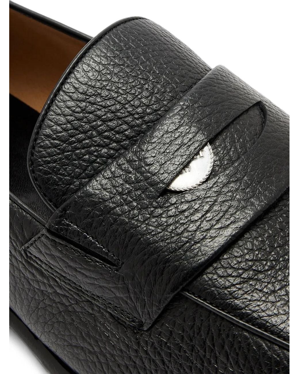 Neil Barrett Black Cervo Grain-Leather Loafers for men