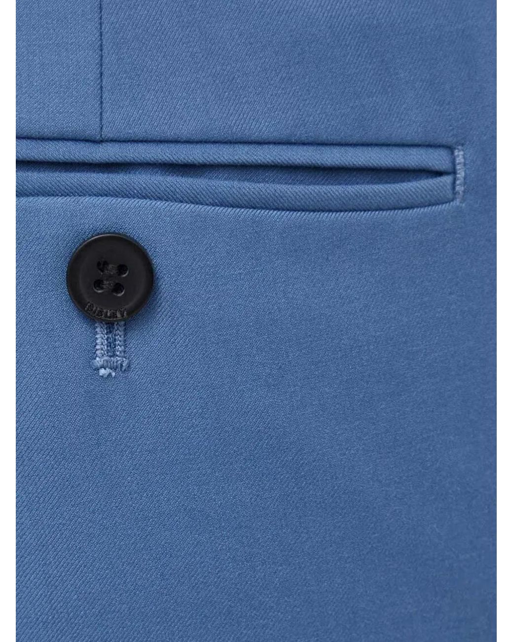 Sisley Blue Zip-Fastening Tailored Trousers for men