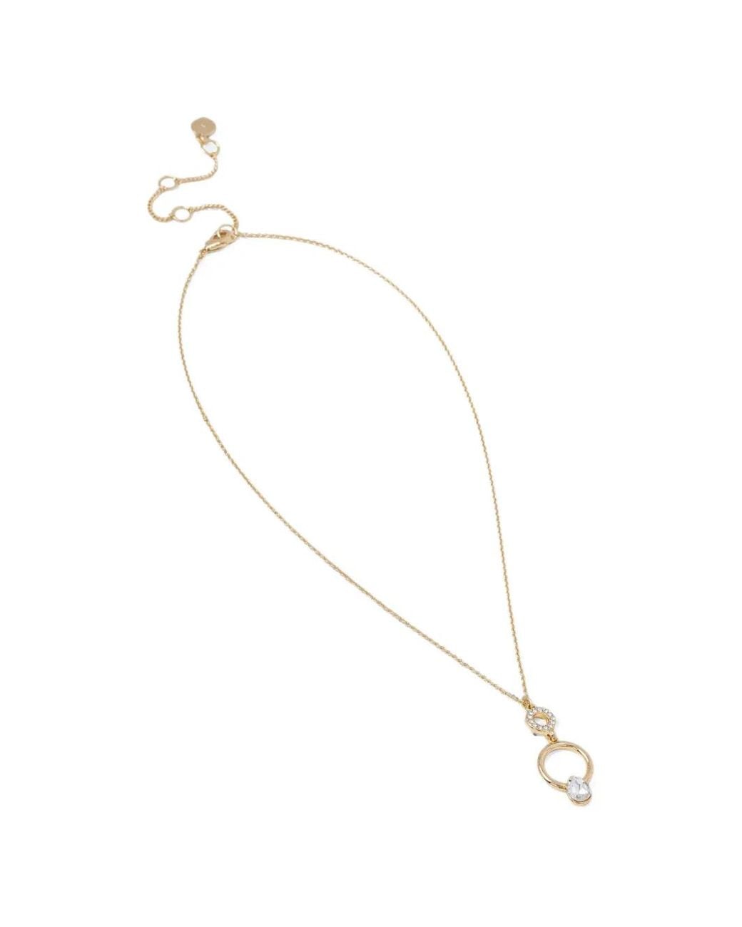 DKNY White Ring-Pendant Necklace