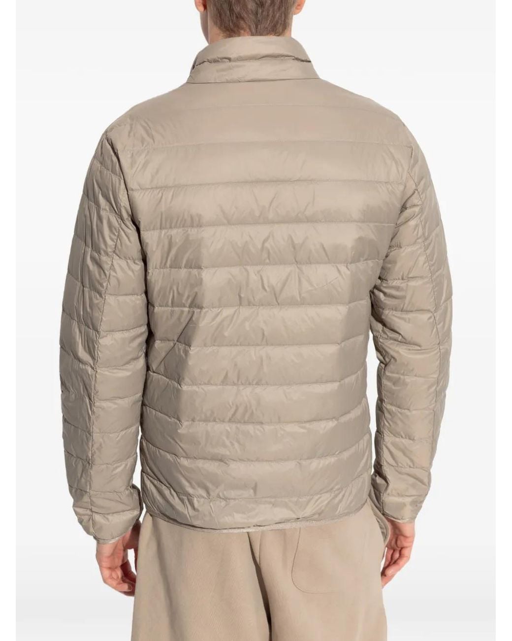 EA7 White Quilted Logo Jacket for men