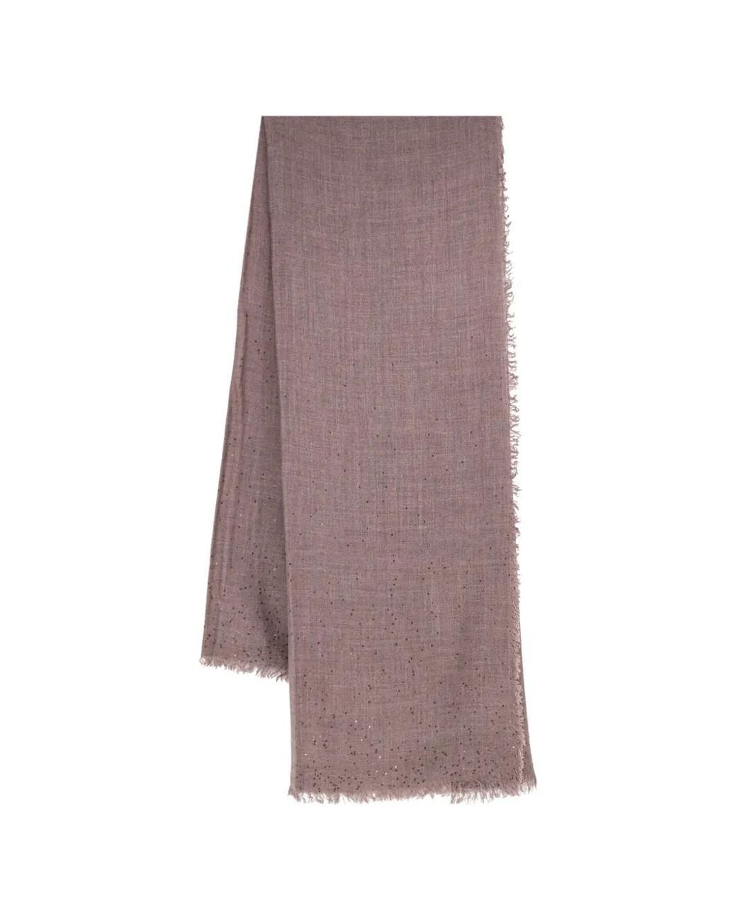 Faliero Sarti Brown Domenica Sequin-Embellished Frayed Scarf