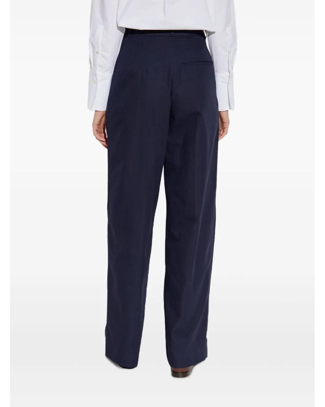 A.P.C. Blue Veronica Pleated Cotton Trousers Clothing
