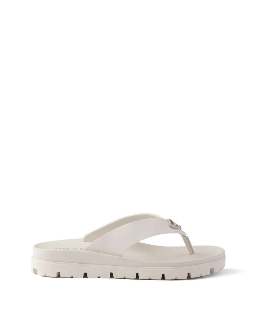 Prada White Rubber Thong Sandals for men