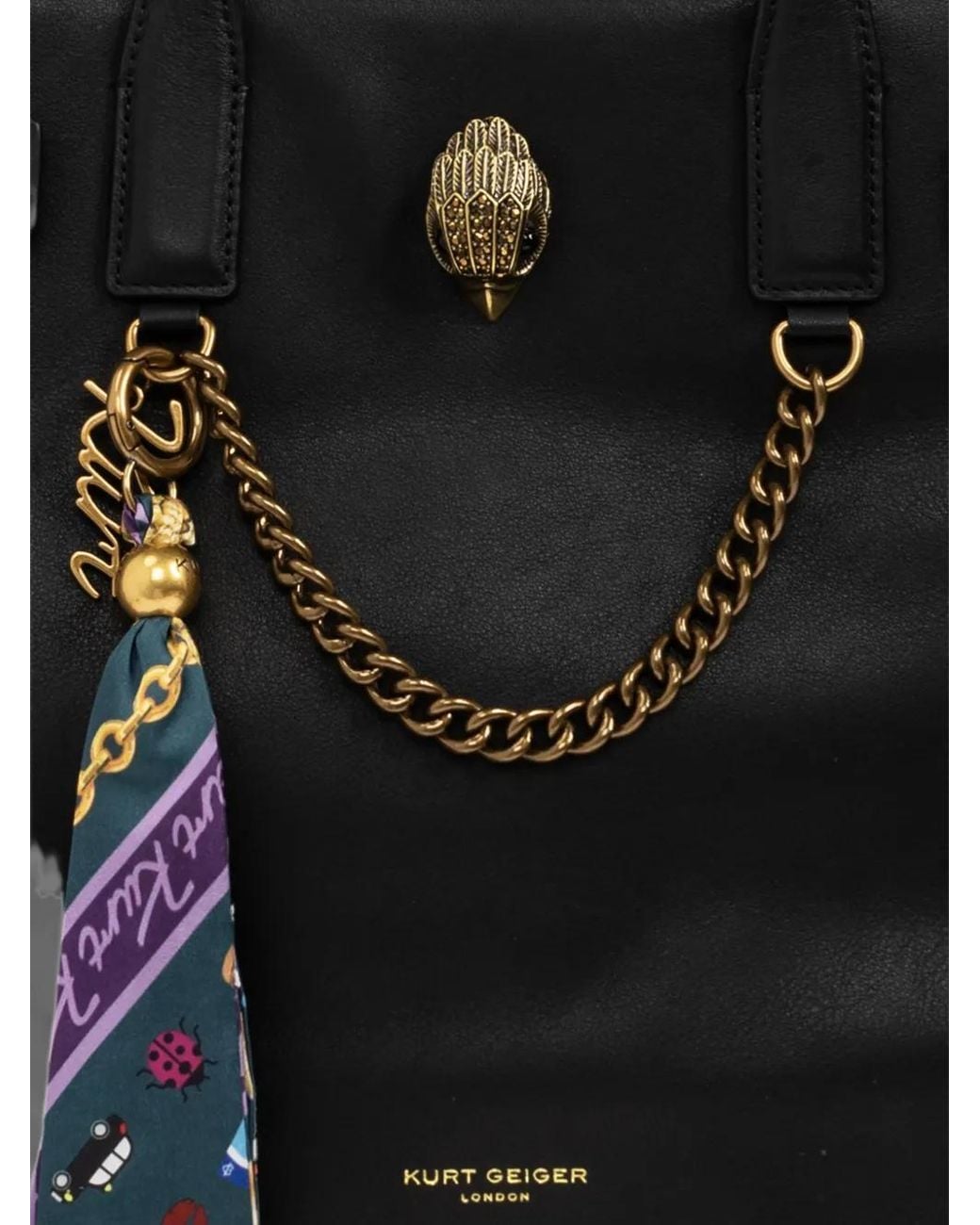 Kurt Geiger Black Sloane Eagle-Plaque Tote Bag