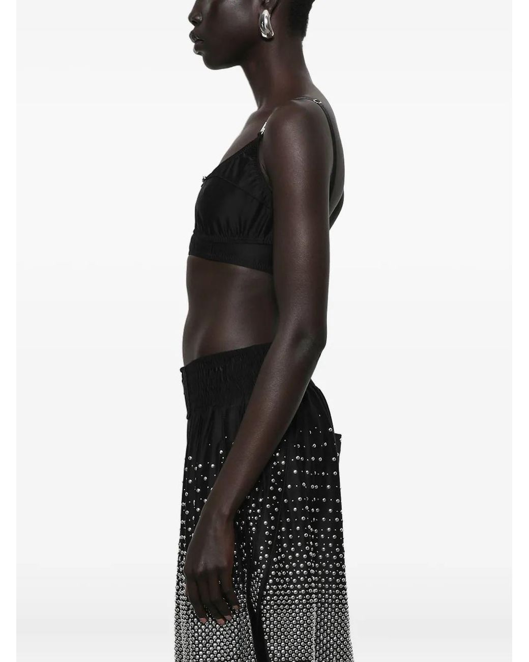 Rabanne Black Bow-Embellished Tank Top