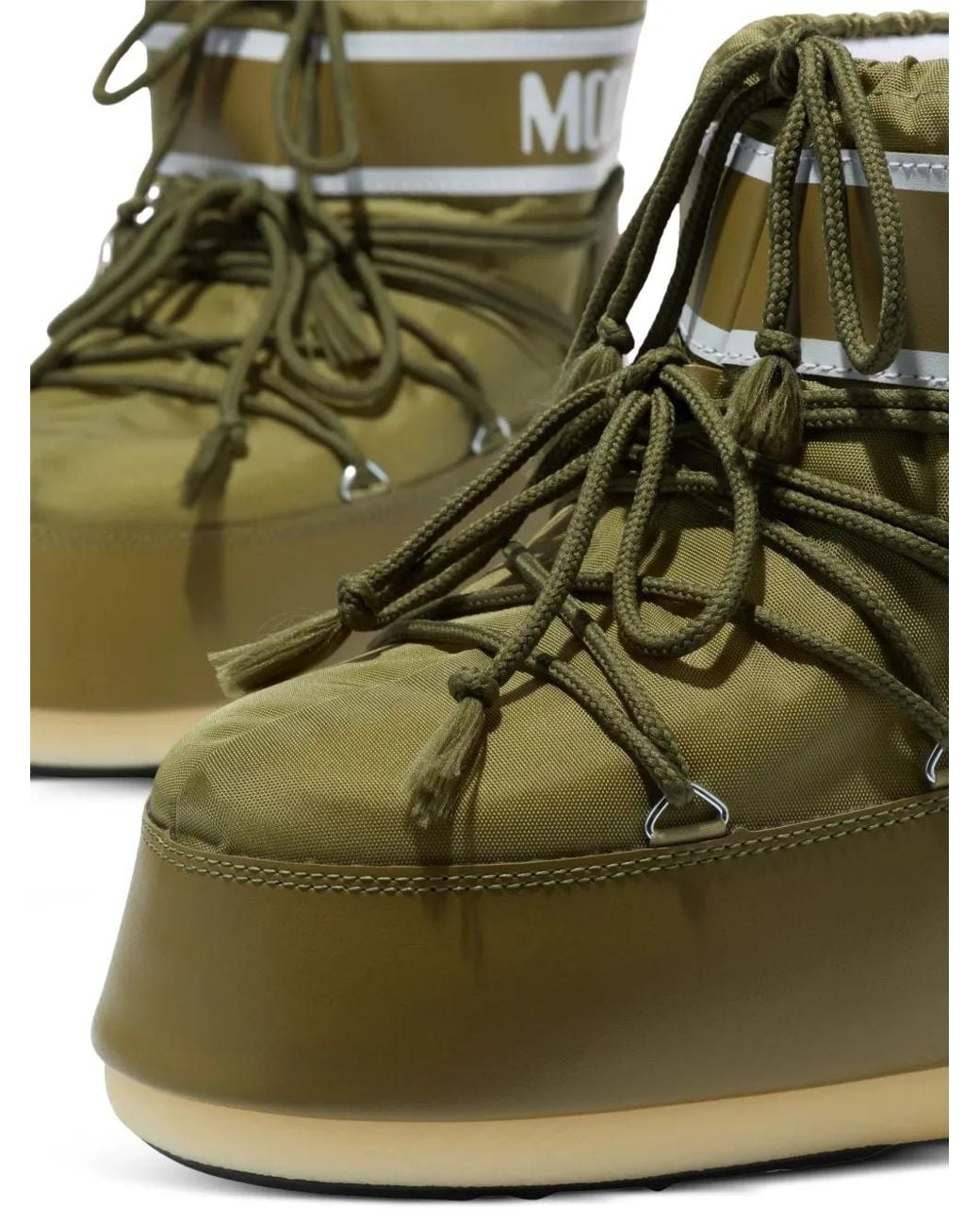 Moon Boot Icon Low Khaki Nylon Boots in Green | Lyst