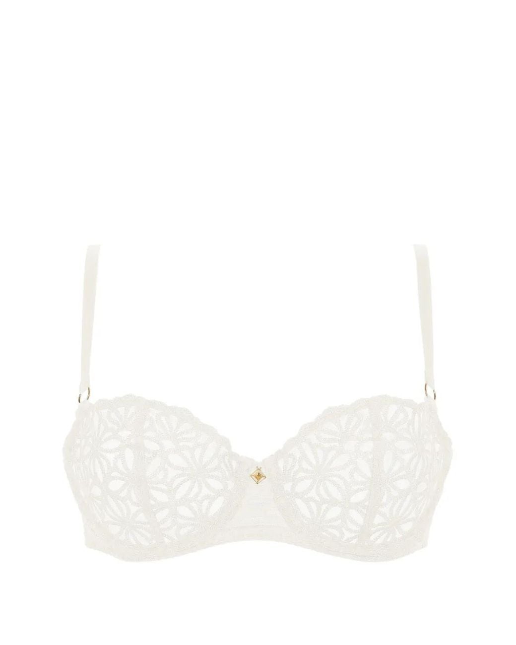 Aubade White Secret Memories Floral-Embroidered Bra