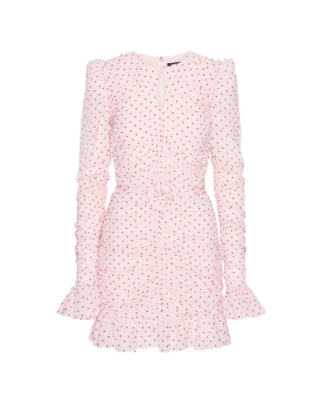 ROTATE BIRGER CHRISTENSEN Pink Robe Courte Froncée En