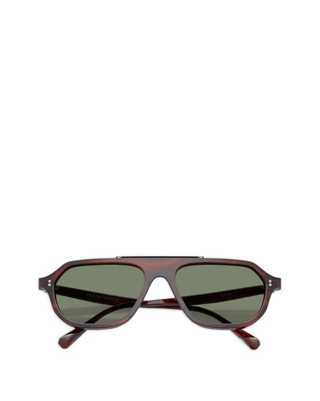 Oliver Peoples Green Estin Tortoiseshell-Effect Pilot-Frame Sunglasses