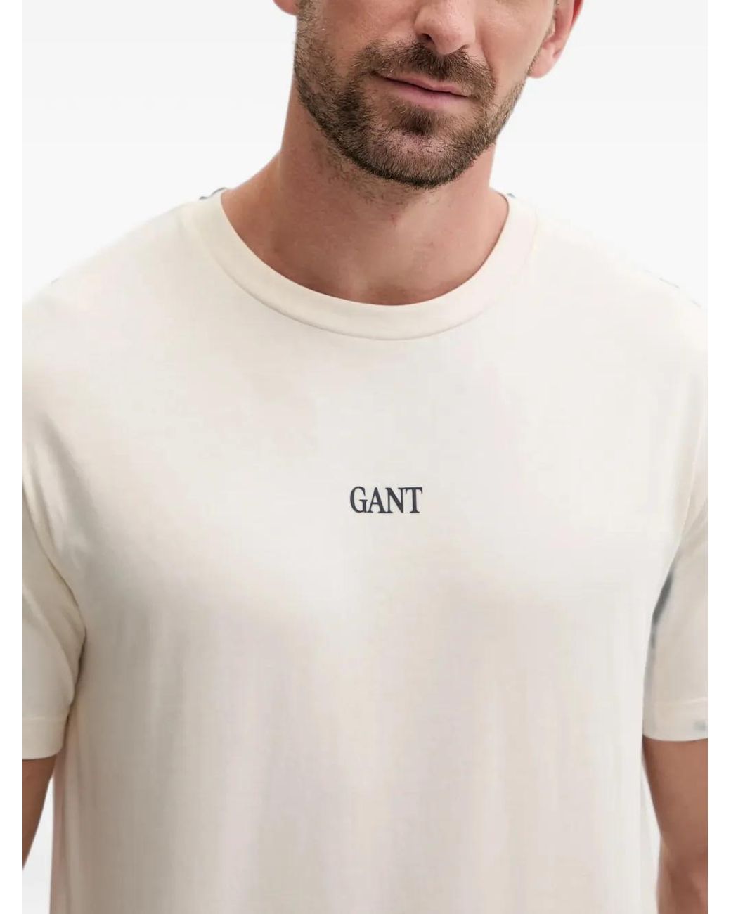 Gant White Crew-Neck T-Shirt for men