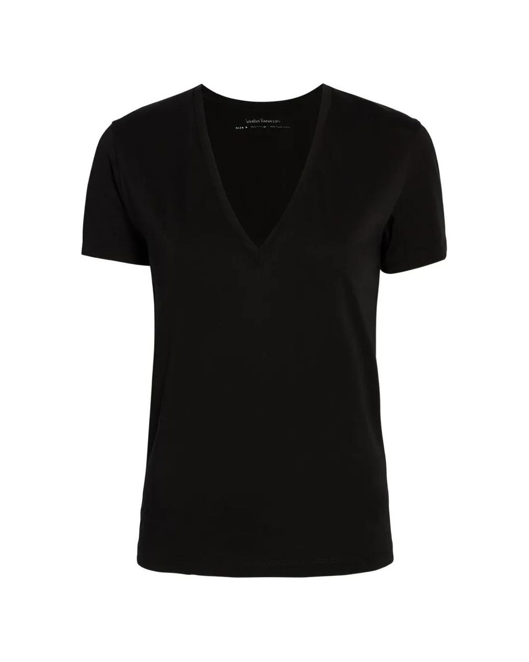 Another Tomorrow Black V-Neck T-Shirt