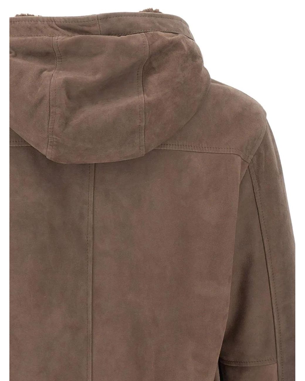 Volfagli Brown Veste Bomber À Doublure Lainée for men