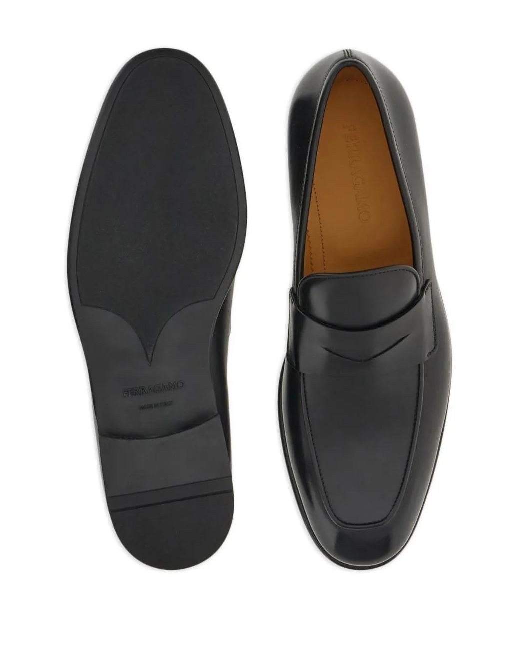 Ferragamo Black Penny Loafers for men