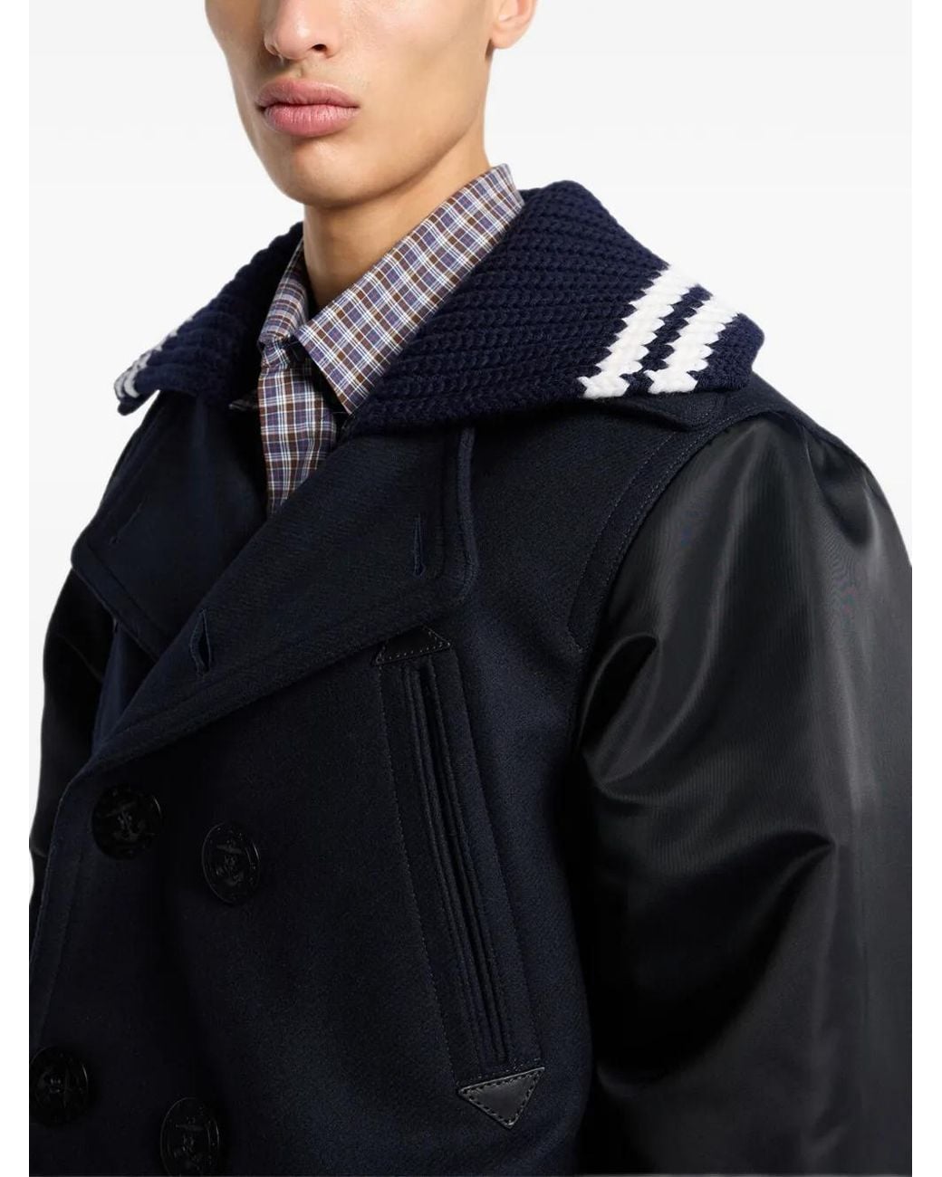 DSquared² Blue Hybrid Peacoat for men