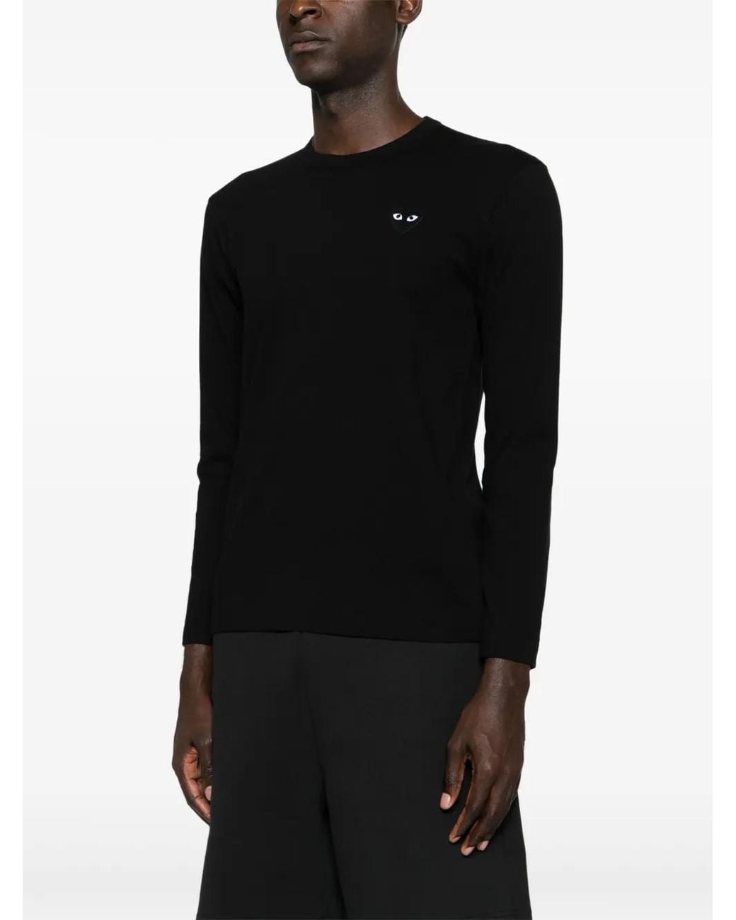 COMME DES GARÇONS PLAY Black T-Shirt With Application