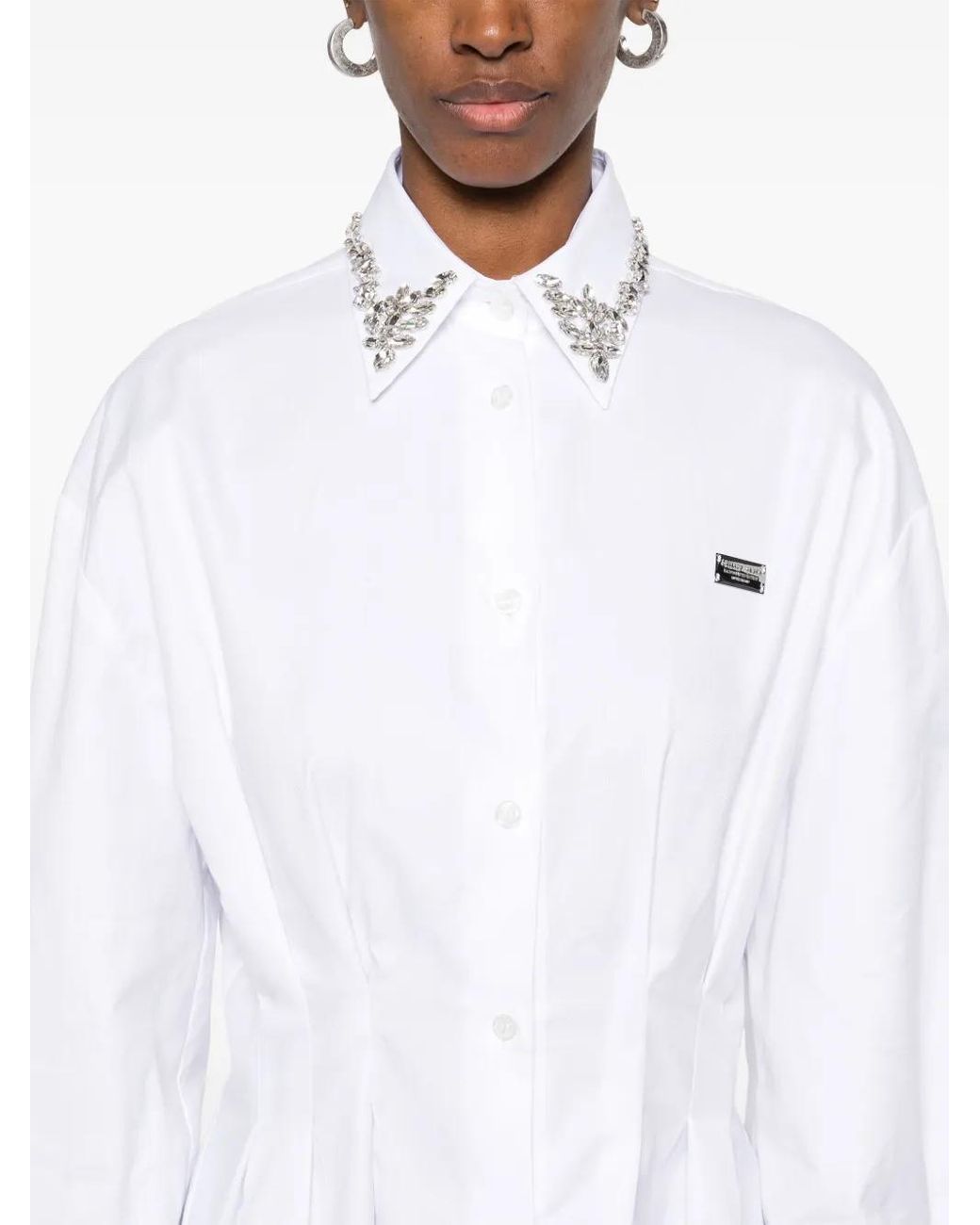 Philipp Plein White Mini Shirt Dress