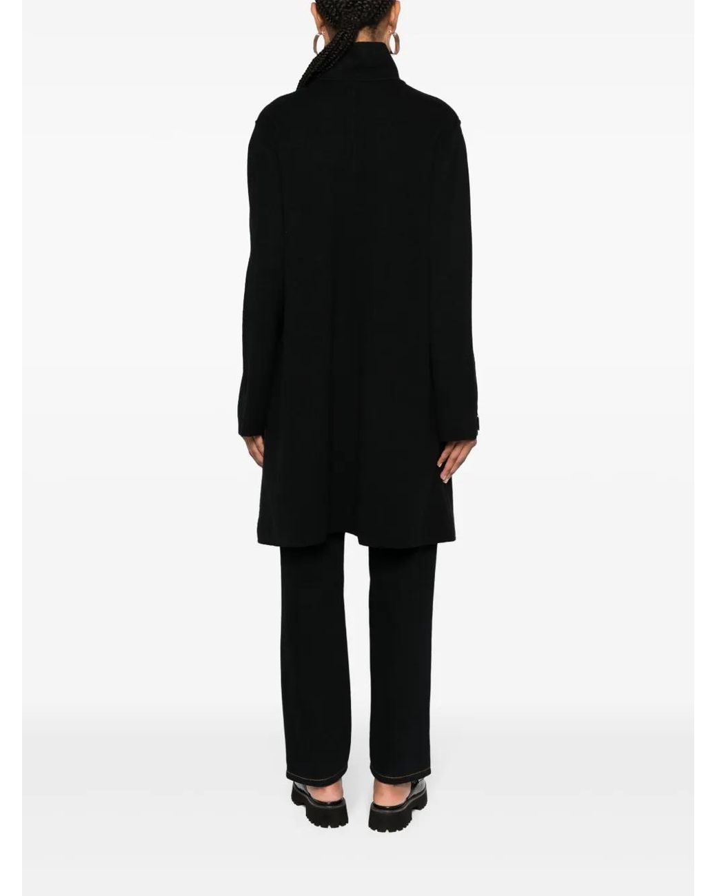 Giorgio Armani Black Long-Sleeve Cardi-Coat