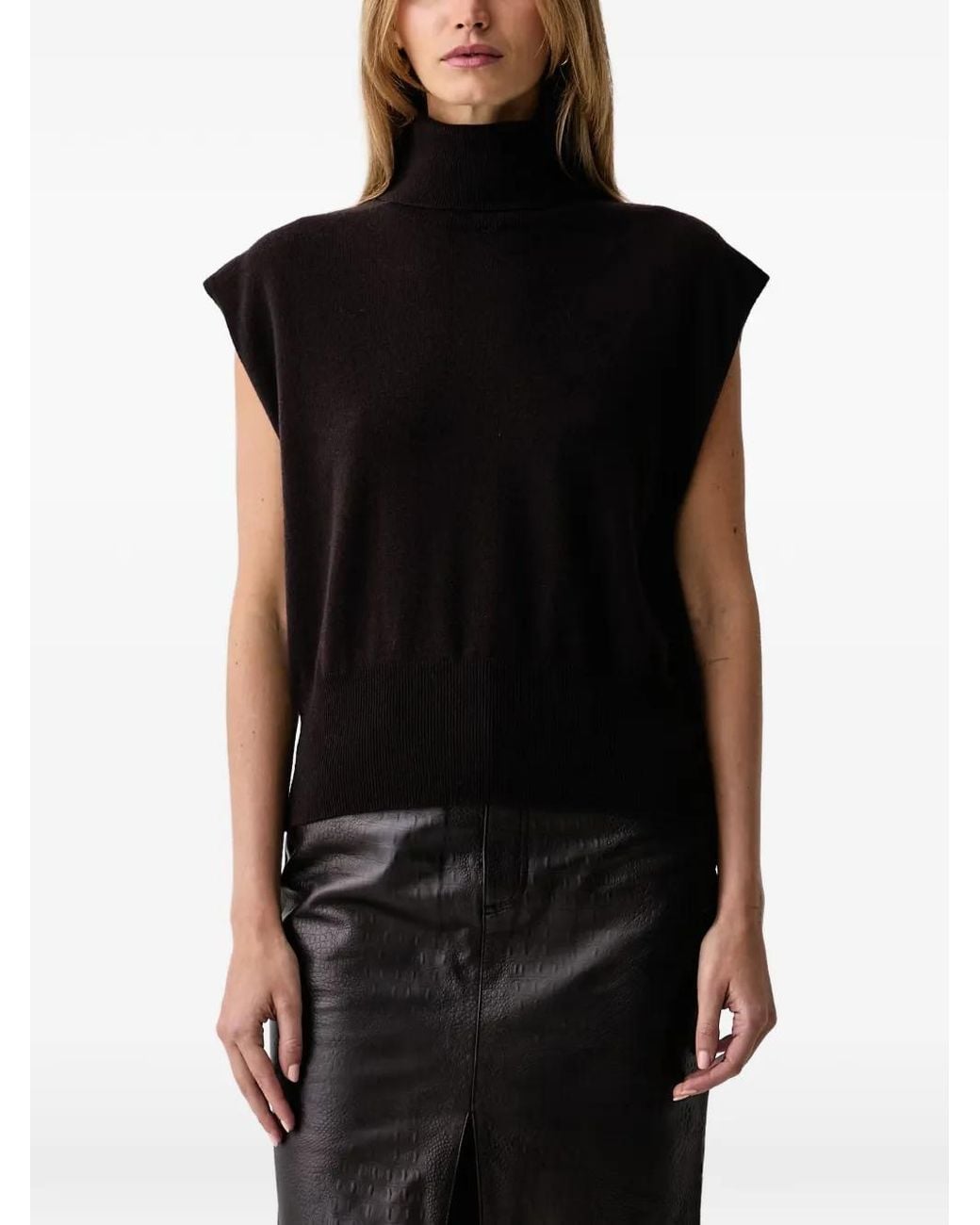 Gestuz Black Gzmanzi Roll-Neck Knitted Top