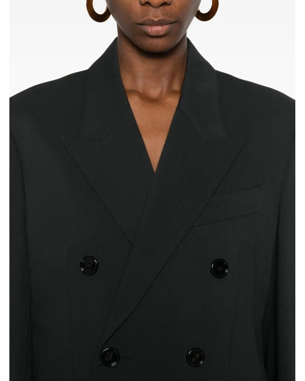 AMI Black Double-Breasted Blazer