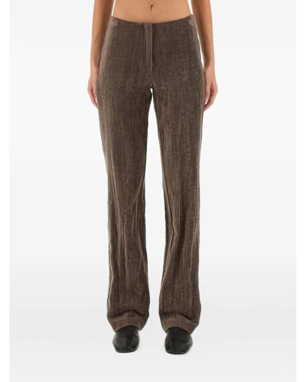 Alysi Broek Met Textuur in het Brown