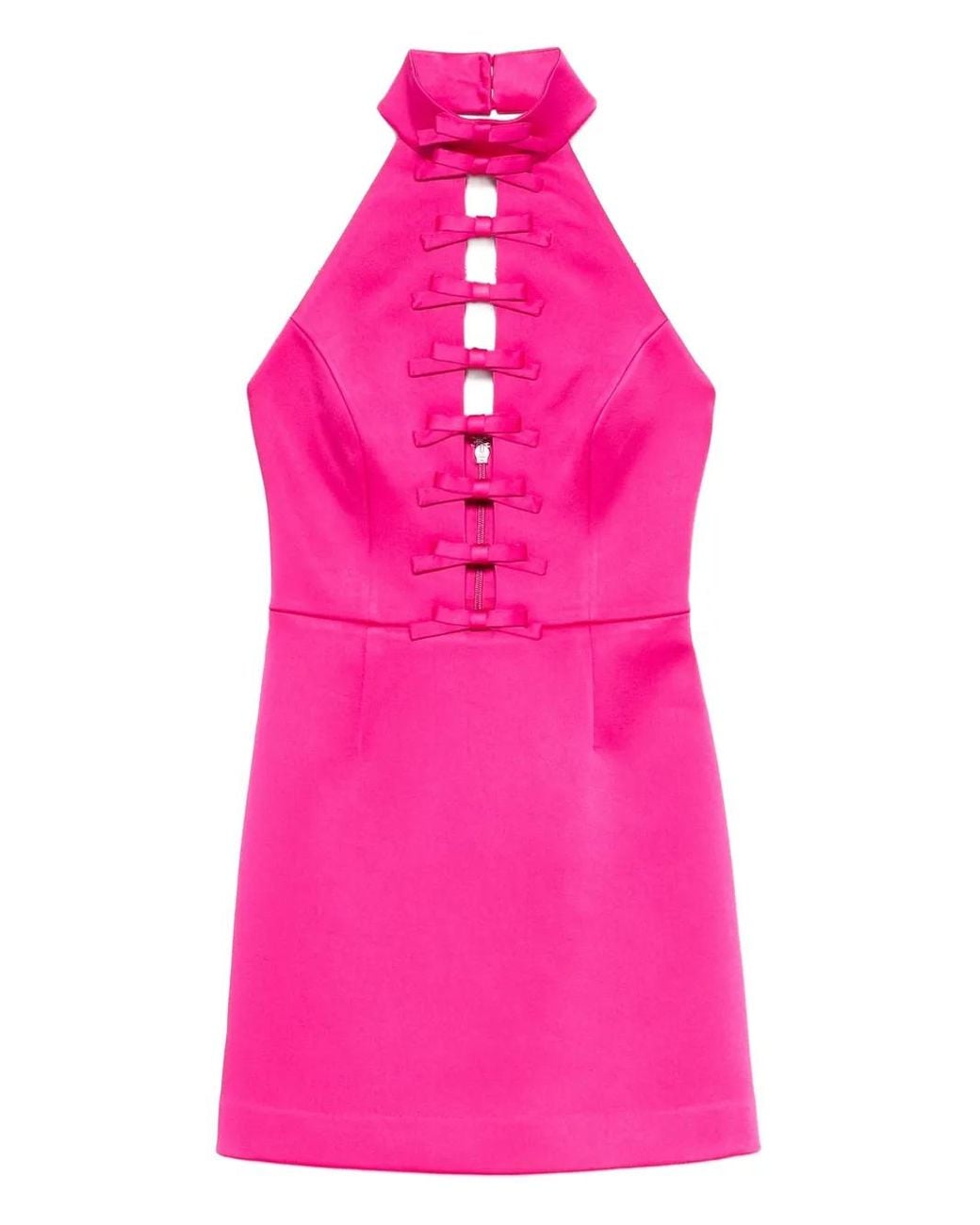 Rebecca Vallance Pink 'Saskia' Short Dress With Halter Neckline