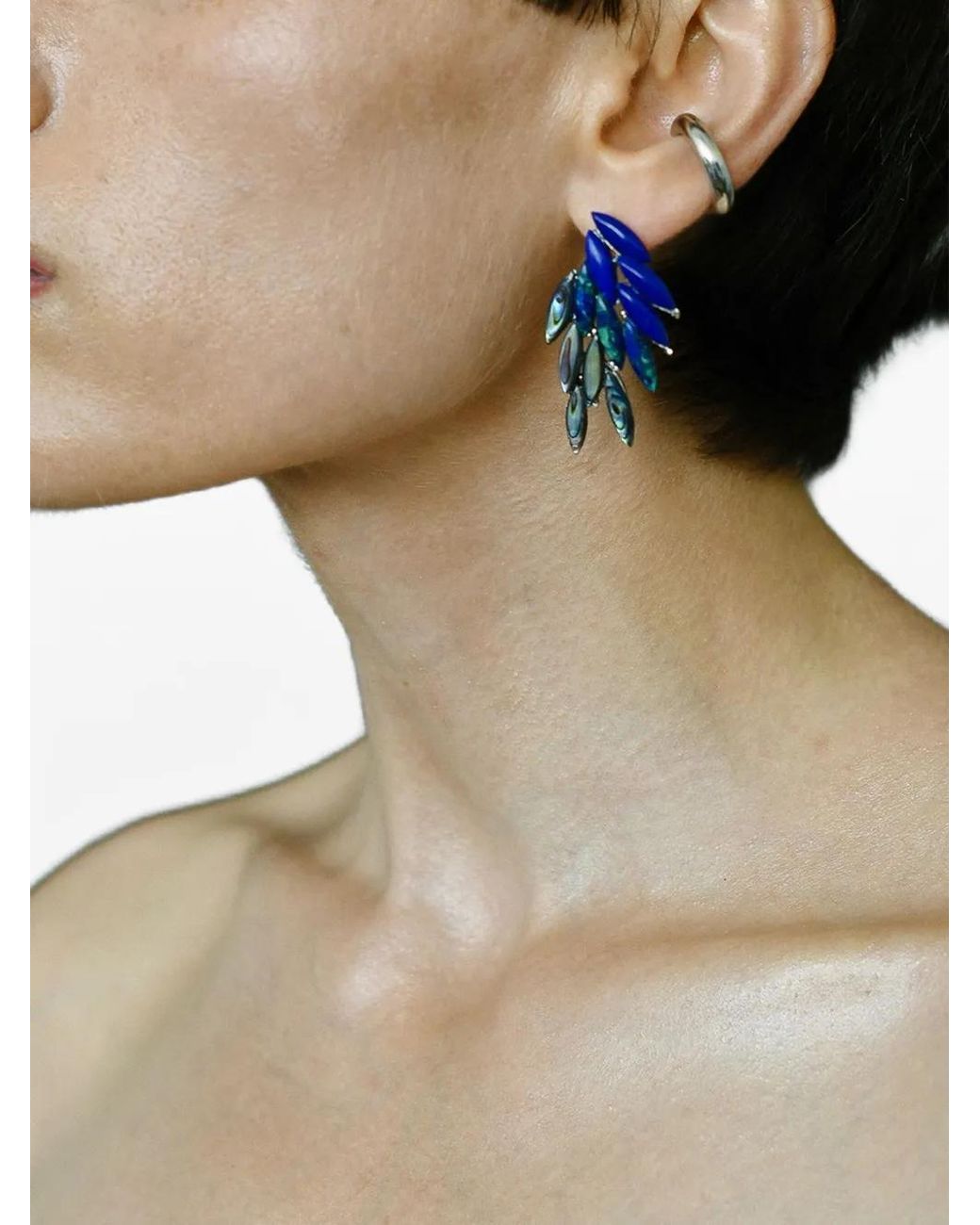 Elle Macpherson Blue Leaf Drop Earrings