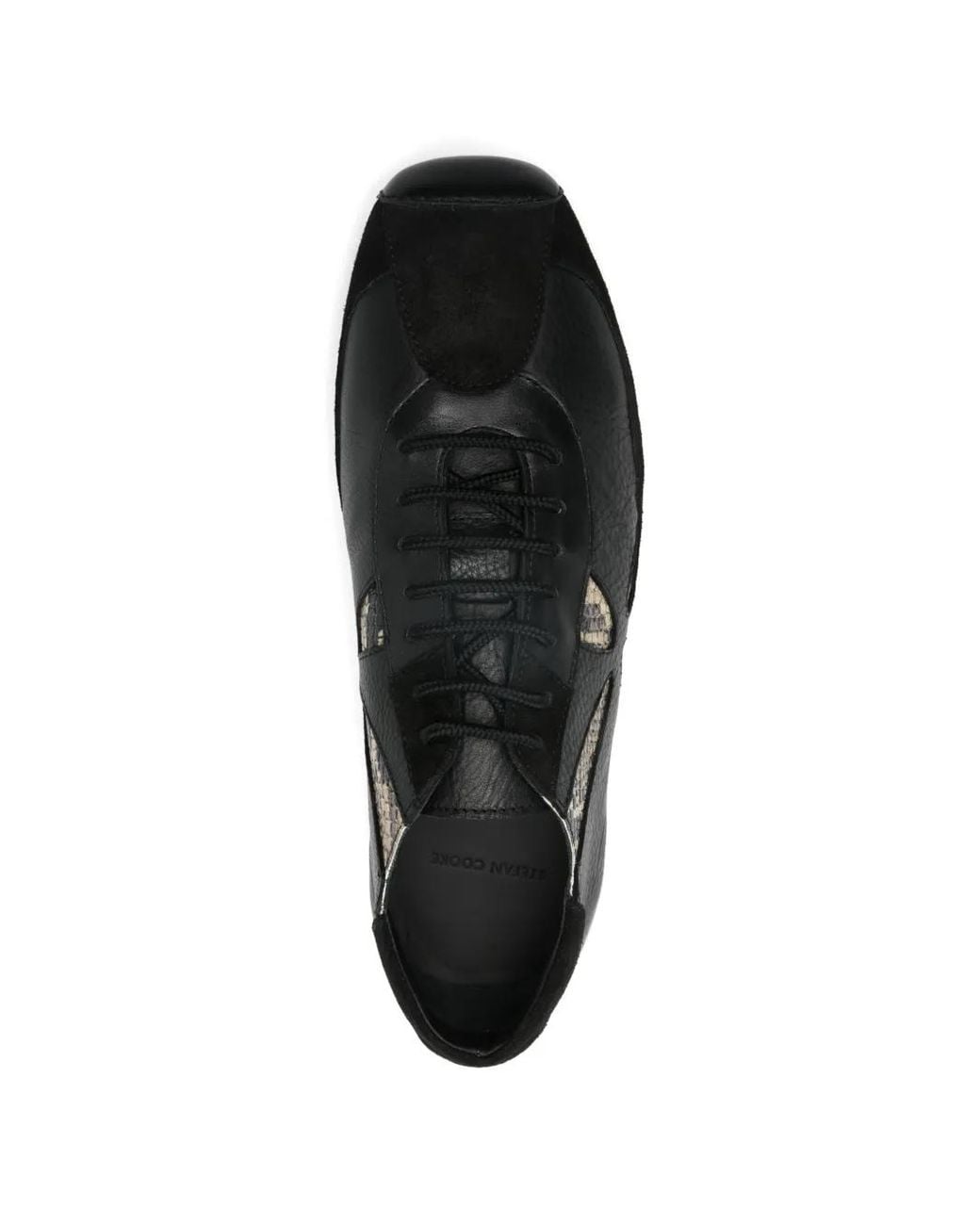 STEFAN COOKE Black Slashed Embossed Leather Sneakers for men