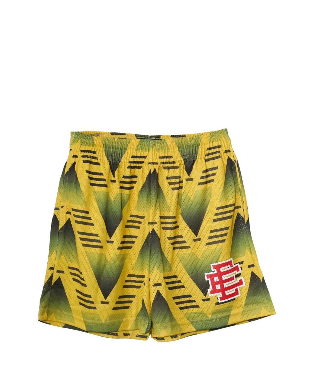 Eric Emanuel Yellow Geometric-Pattern Shorts for men