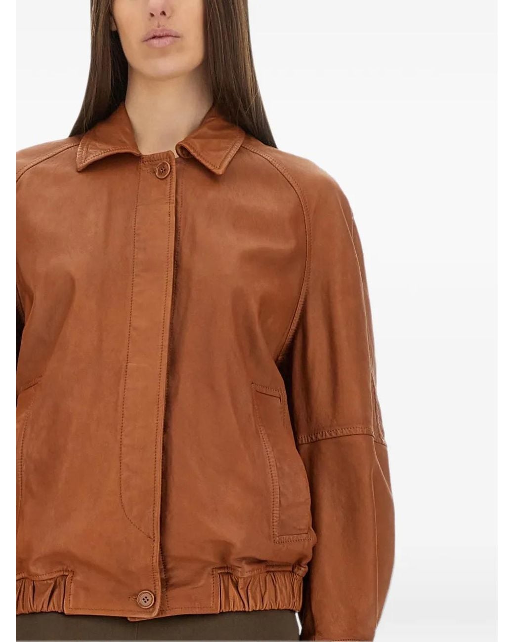 Salvatore Santoro Brown Panelled Leather Jacket