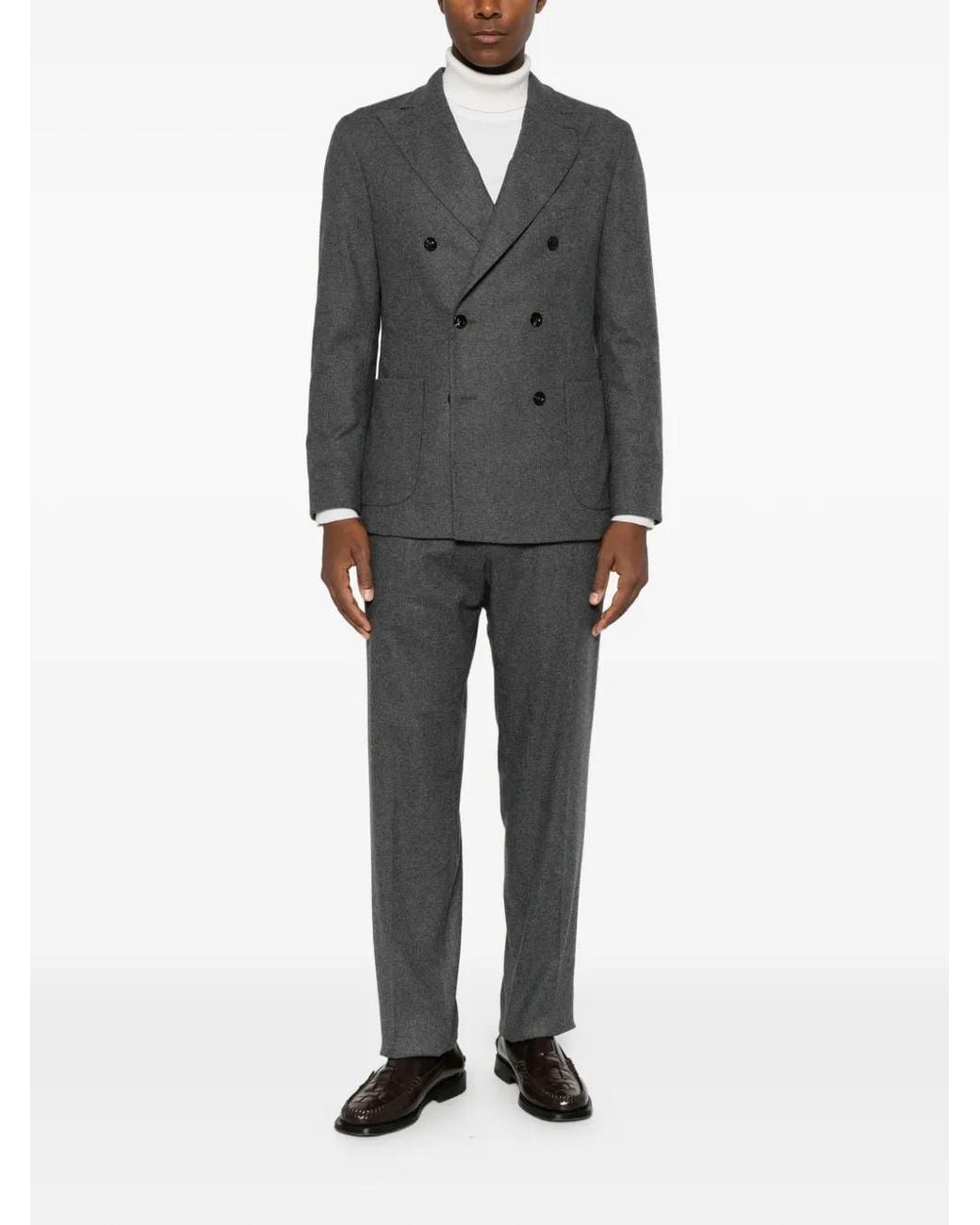 Boglioli Gray Double-Breasted Suit for men
